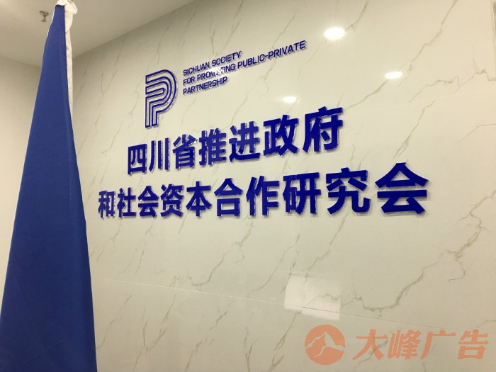 四川省政府资本研究会 亚克力水晶字形象墙制作安装